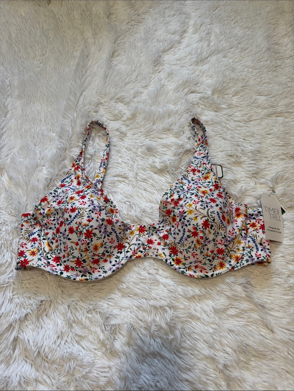 Time and Tru Underwire Floral Bikini Top Size 3X NWT